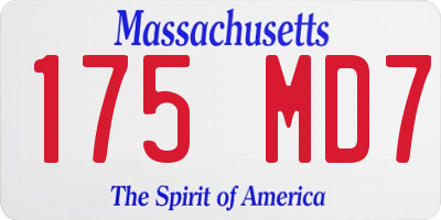 MA license plate 175MD7