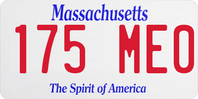 MA license plate 175ME0