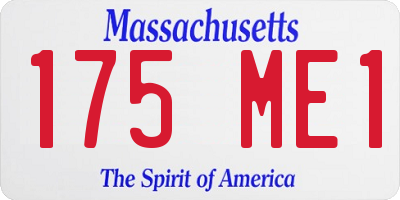 MA license plate 175ME1