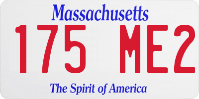 MA license plate 175ME2