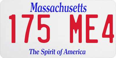 MA license plate 175ME4