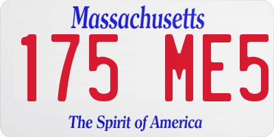 MA license plate 175ME5