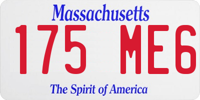 MA license plate 175ME6