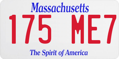 MA license plate 175ME7