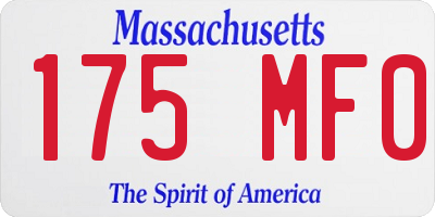 MA license plate 175MF0