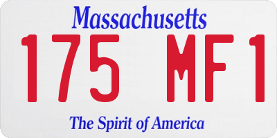 MA license plate 175MF1