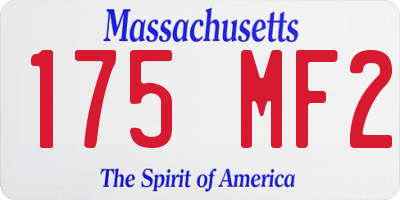 MA license plate 175MF2