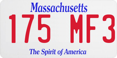 MA license plate 175MF3