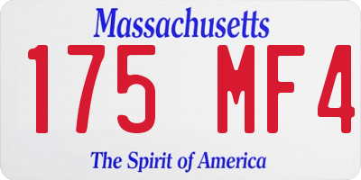MA license plate 175MF4