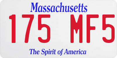 MA license plate 175MF5