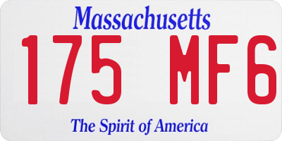 MA license plate 175MF6