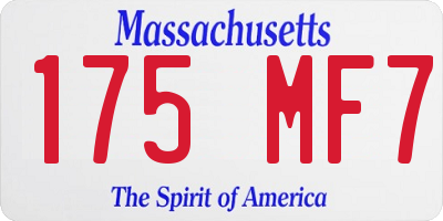 MA license plate 175MF7