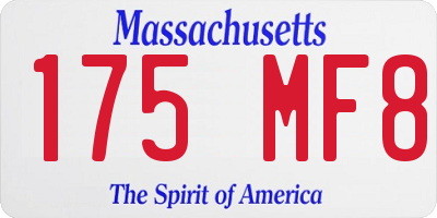 MA license plate 175MF8