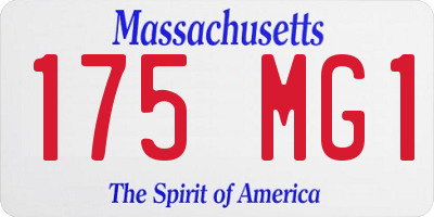 MA license plate 175MG1