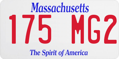 MA license plate 175MG2