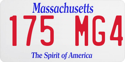 MA license plate 175MG4