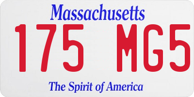 MA license plate 175MG5