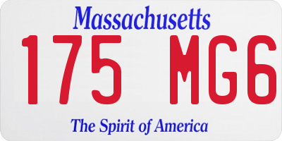 MA license plate 175MG6