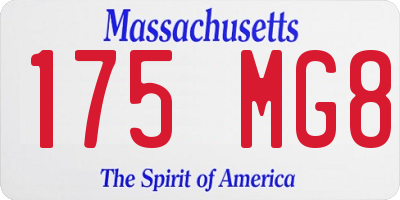 MA license plate 175MG8