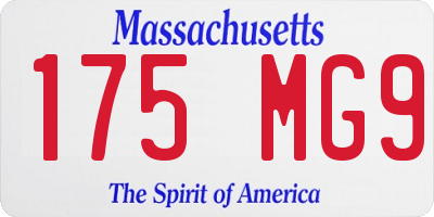 MA license plate 175MG9