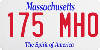 MA license plate 175MH0