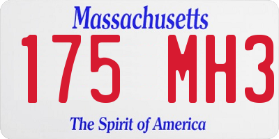 MA license plate 175MH3