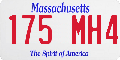 MA license plate 175MH4