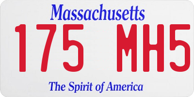 MA license plate 175MH5