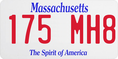 MA license plate 175MH8