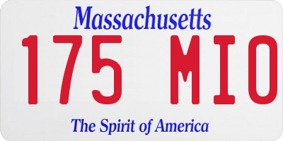 MA license plate 175MI0
