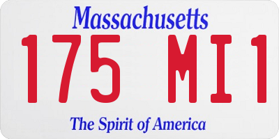 MA license plate 175MI1