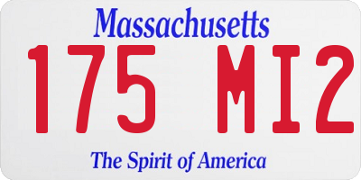 MA license plate 175MI2