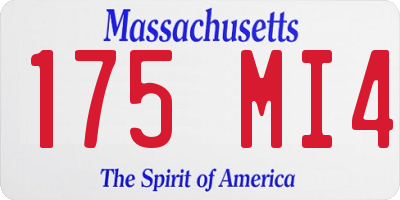 MA license plate 175MI4