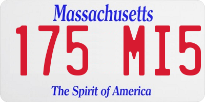 MA license plate 175MI5