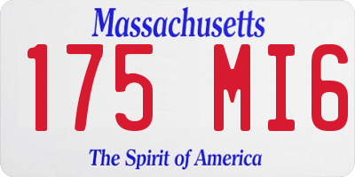 MA license plate 175MI6