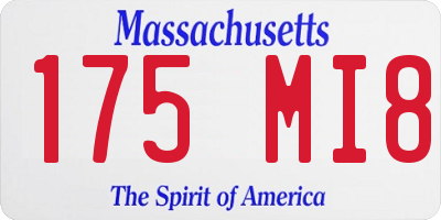MA license plate 175MI8