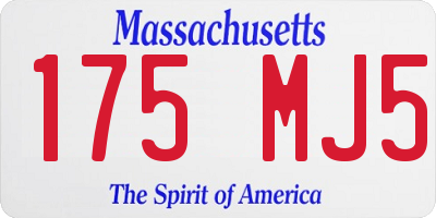 MA license plate 175MJ5