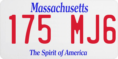 MA license plate 175MJ6