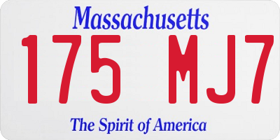 MA license plate 175MJ7