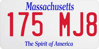 MA license plate 175MJ8