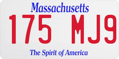 MA license plate 175MJ9