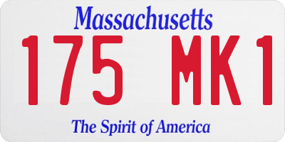 MA license plate 175MK1