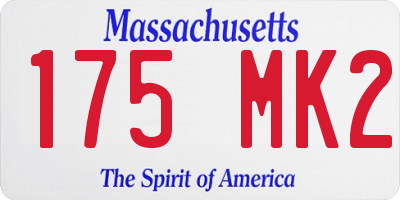 MA license plate 175MK2