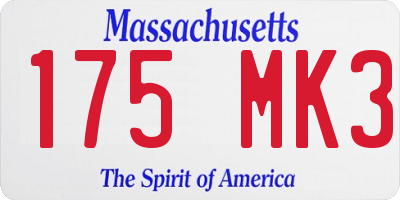 MA license plate 175MK3