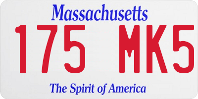 MA license plate 175MK5