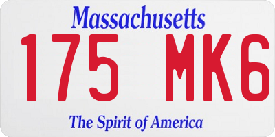 MA license plate 175MK6