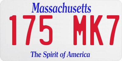 MA license plate 175MK7