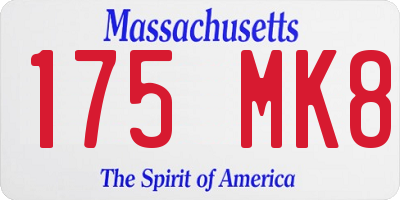 MA license plate 175MK8