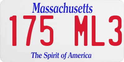 MA license plate 175ML3
