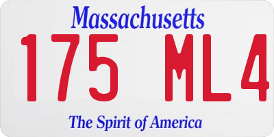 MA license plate 175ML4